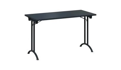 SLA 125 lak skládací jednací stůl 1250x600, deska 25 mm, podnož černý lak, deska antracit